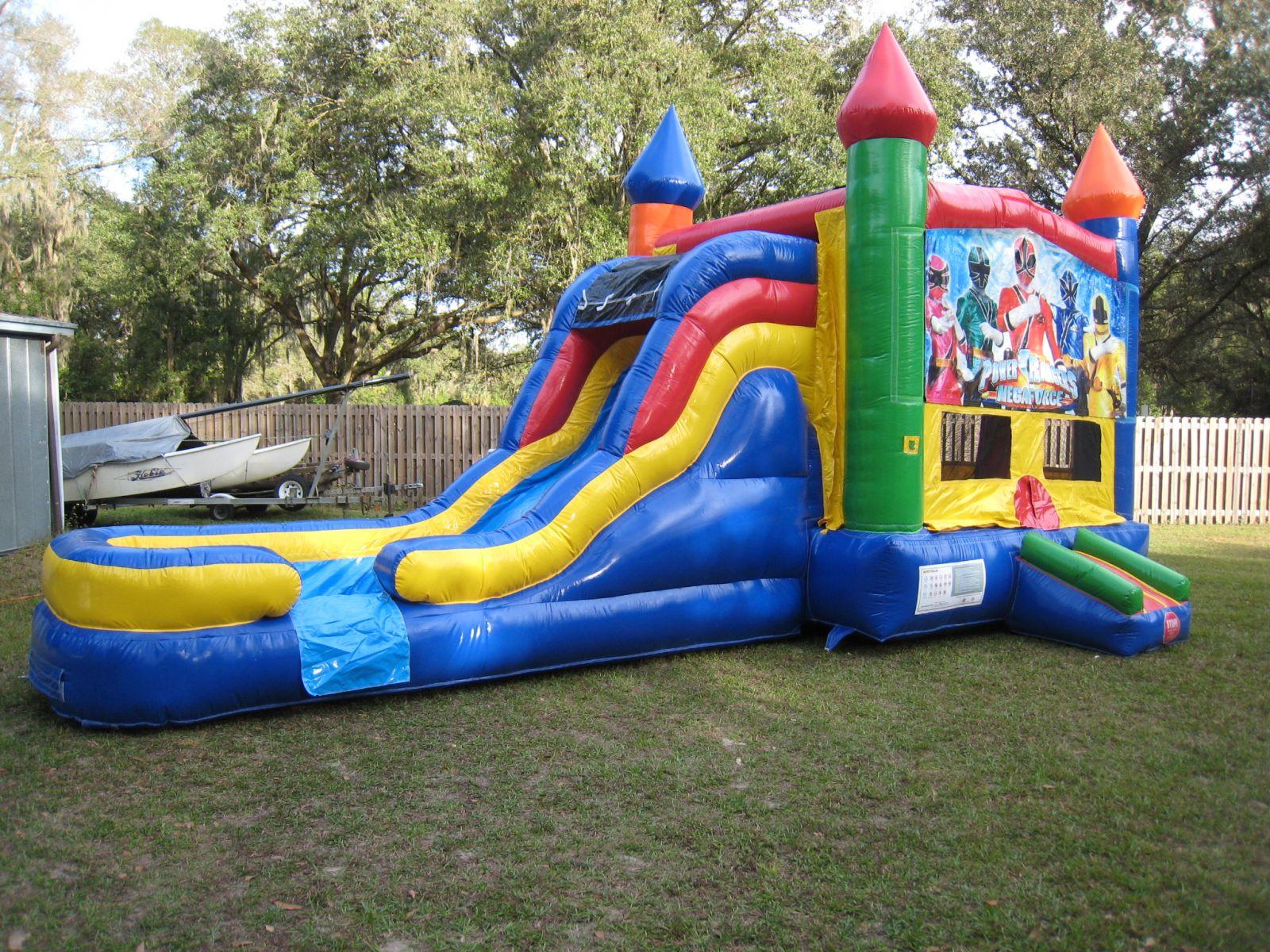 Power Rangers Multi Colored 5 in 1 Castle WET Combo Bounce House Tampa ...