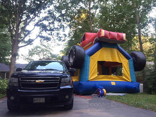 dump truck bounce house