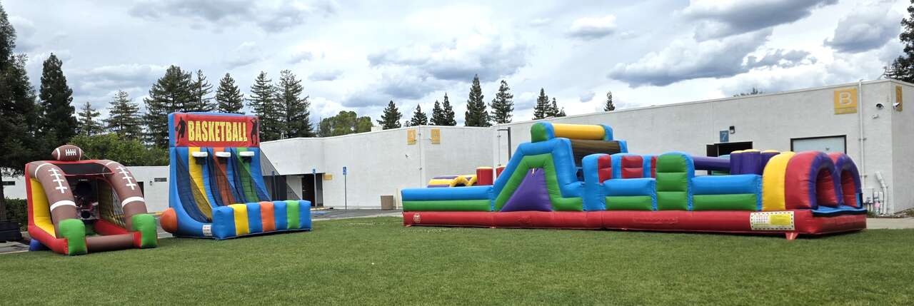 Inflatable games and obstacle course rentals at Christ Community Church in Carmichael CA