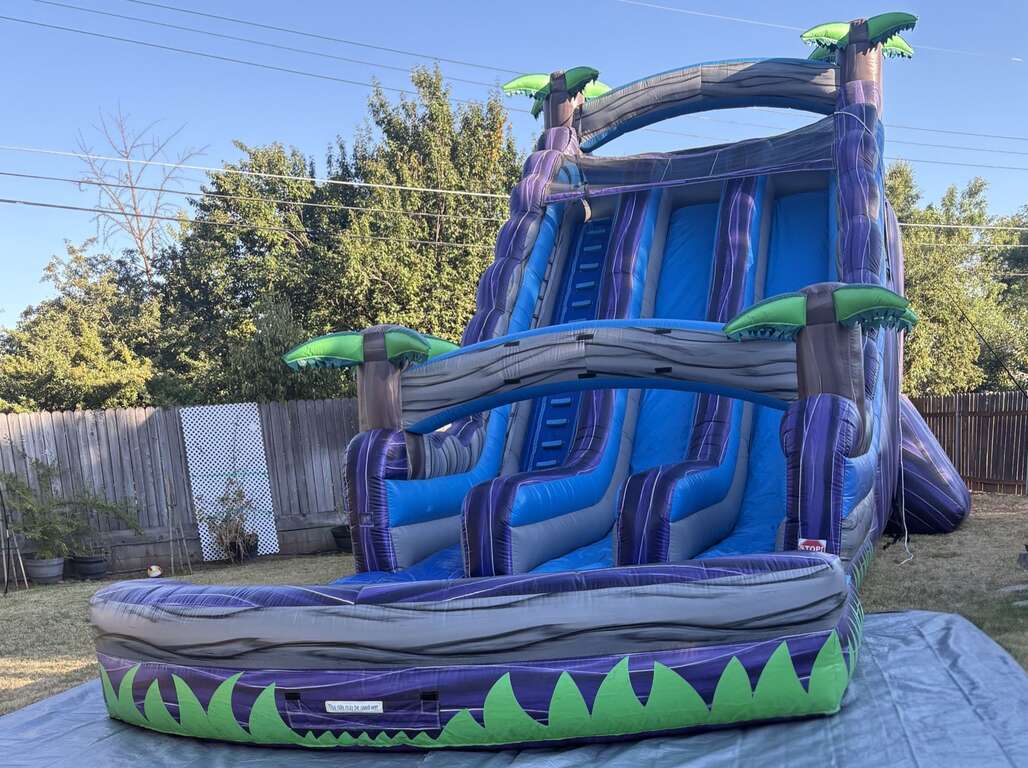 Large dual-lane inflatable water slide rental in Carmichael CA