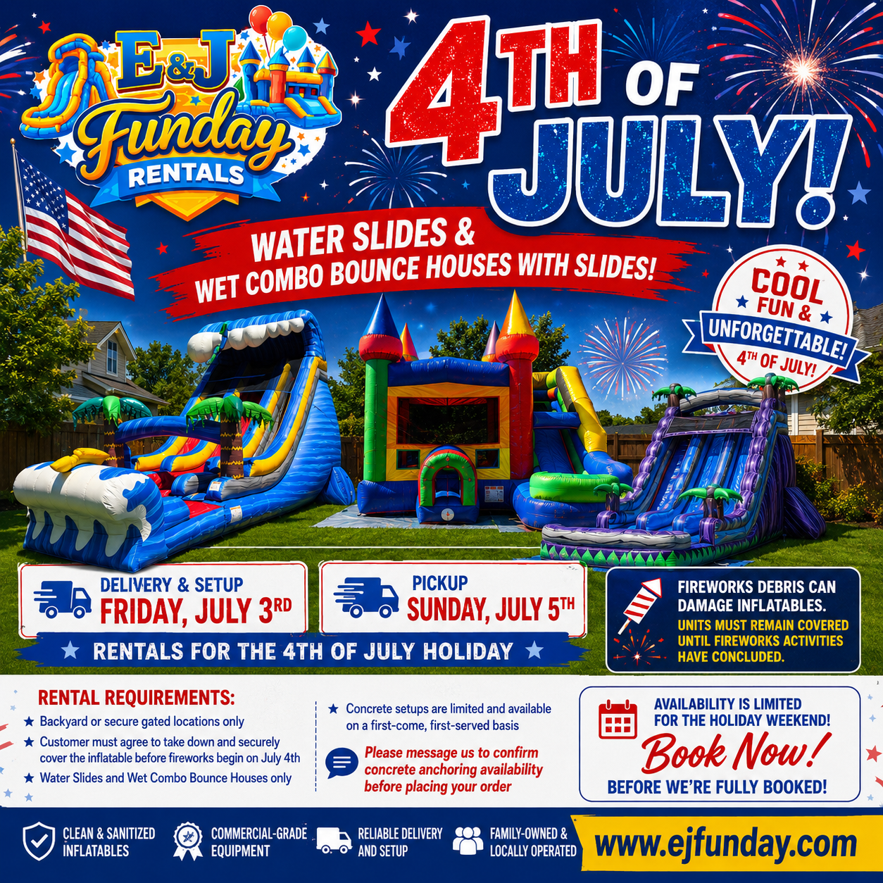 4th of July Water Slide Rentals