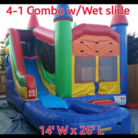 Wet Multi Color Combo with 9ft high slide and hoop 14x26