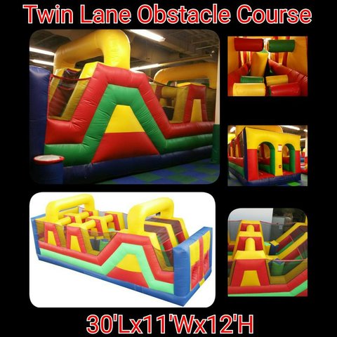 30ft Yellow Twin Lane Obstacle Course