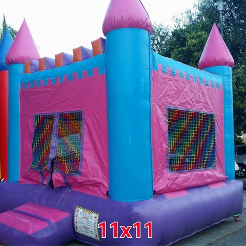 11x11 Pink and Blue Castle Bounce House Jumper