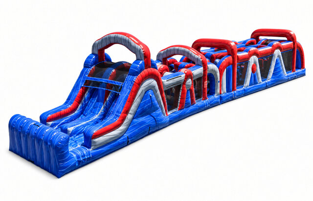 78ft American Rush Wet Dry Slide 2 piece Obstacle Course