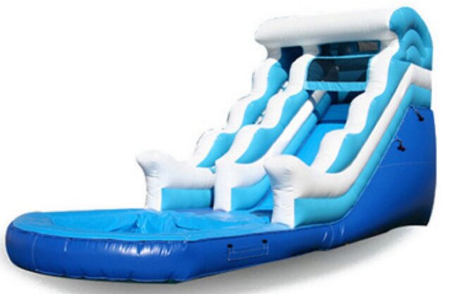 Wave Single Lane Water Slide w/Splash Pool