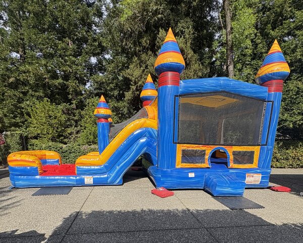 Combo 16x31 Melting Arctic Bounce House w/Dual Lane Slide and Hoop
