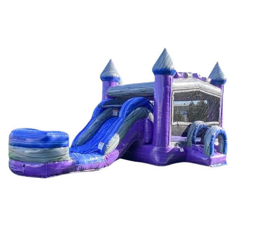 Wet Combo Purple Crush Bounce House w/Slide and Hoop
