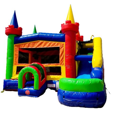 Combo Rainbow 19x19 Bounce House w/Front Slide Dry Use