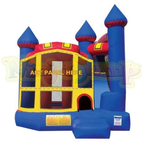 Combo 15x18 Backyard Castle Bounce House w/Slide and Hoop