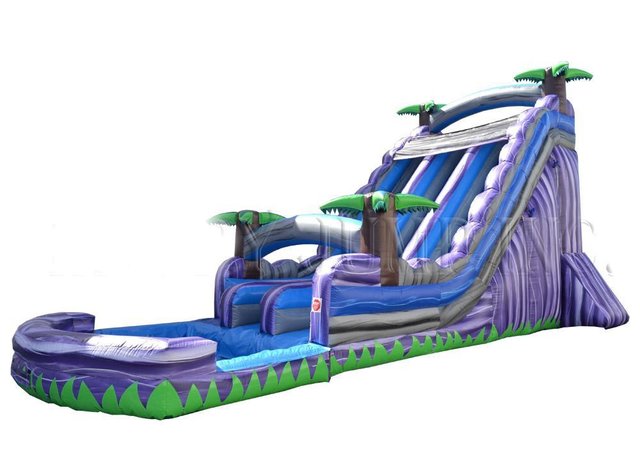 4th of July Purple Tropics Dual Lane Water Slide 22