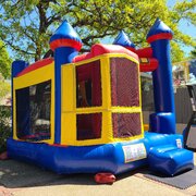 Backyard Castle Bounce House with Slide and Basketball Hoop 15x18 | Area Needed 17'Wx22'Lx17'H