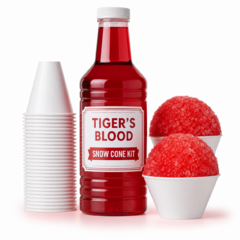 Additional Snow Cone Supply Kit Tigers Blood Snow Cone Syrup Kit 40 servings (Not premade)