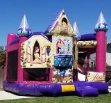 Deluxe Disney Princess Castle Bounce House with Slide, Obstacles, Climbing Wall, Basketball Hoop