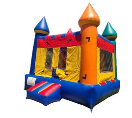 12x12 Rainbow Castle Bounce House Jumper | Area needed 13'Wx17'Lx14'H