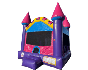 13x13 Purple and Pink Standard Castle Jumpers | Area needed 15'Wx20'Lx14'H