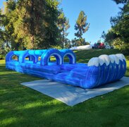 4th of July 37ft Wave Double Lane Slip n Slide w/Splash Landing | Area Needed 14'Wx50'Lx7'H requires room for 8ft running lane