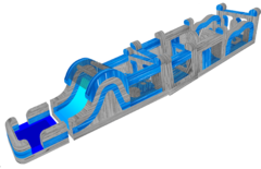 <h4><span style='color: #0000ff;'><strong>70 Foot Blue Marble Obstacle Course Water Slide </strong></span></h4>