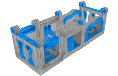 <h4><span style='color: #0000ff;'><strong>Blue Marble Obstacle Bounce House </strong></span></h4>