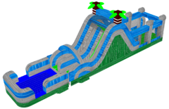 <h4><span style='color: #0000ff;'><strong>Tropical Double Lane Water Slide Combo </strong></span></h4>