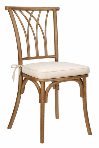 Chestnut Willow Chair with Ivory Cushion
