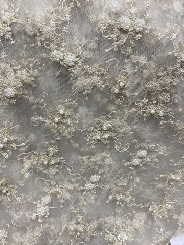 Champagne Pearl Lace Overlay 