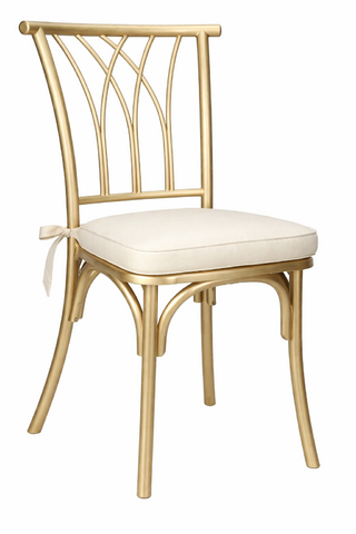Gold Willow Chair with Ivory Cushion