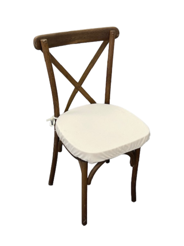 Walnut Farm Chair with Ivory Cushion 