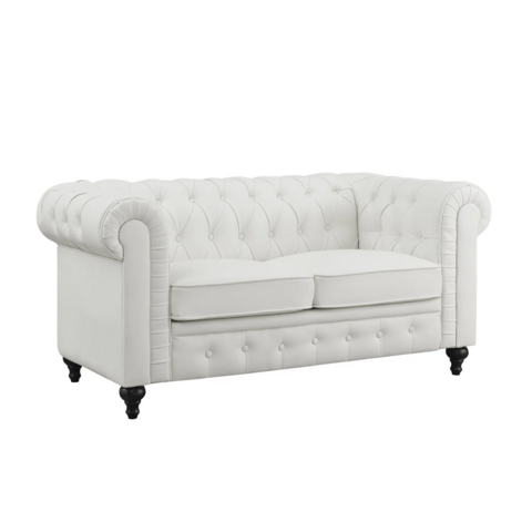 White Tufted Sofa 