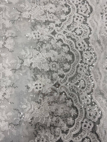 Silver Lace Trim Overlay 120
