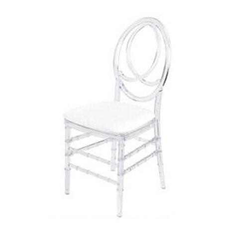 Clear Infinity Chair with White Cushion