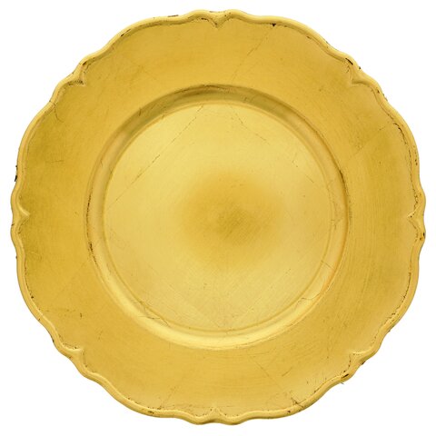 Gold Acrylic Scalloped Charger Plate 13
