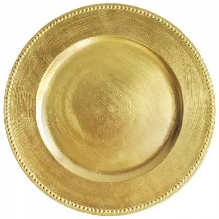 Gold Acrylic Beaded Charger Plate 13