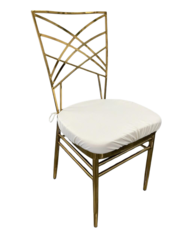 Gold Chameleon Chair with Ivory Cushion