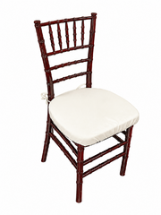 Mahogany Resin Chiavari Chair with Ivory Cushion 