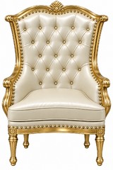 Gold Low Back King and Queen Chair