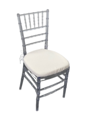 Clear Chiavari Chair with White Cushion 