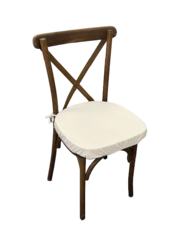 Walnut Farm Chair with Ivory Cushion 