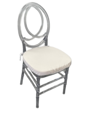 Clear Infinity Chair with White Cushion