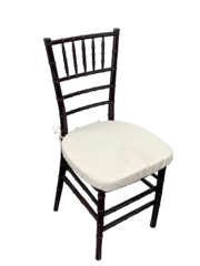 Mahogany Resin Chiavari Chair with Ivory Cushion 