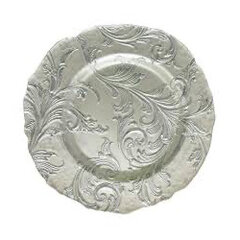 Silver Scroll Charger Plate
