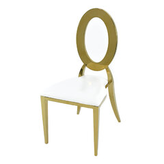 Gold O Back Chair with Ivory Cushion