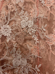 Salmon Lace Overlay 120"