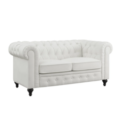 White Tufted Sofa 