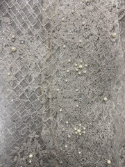 Silver Pearl Lace Overlay 120"