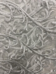 Silver Swirl Embroidered Overlay 120"