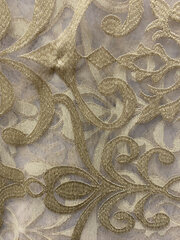 Taupe Victorian Lace Overlay 120" 