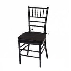 Black Resin Chiavari Chair with Black Cushion