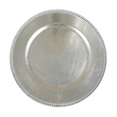 Silver Acrylic Beaded Charger Plate 13"