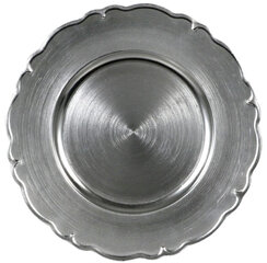 Silver Acrylic Scalloped Charger Plate 13"